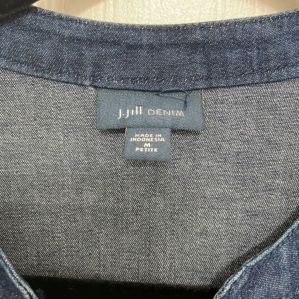 J. Jill, demin dress, 3/4 sleeve, medium petite - Picture 2 of 6